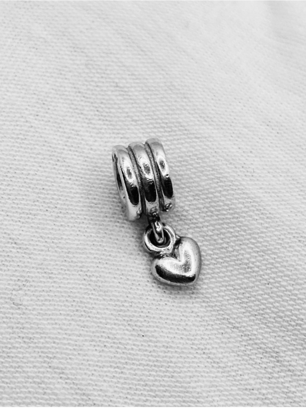 Pandora Retired Sterling Silver Heart Dangle Charm